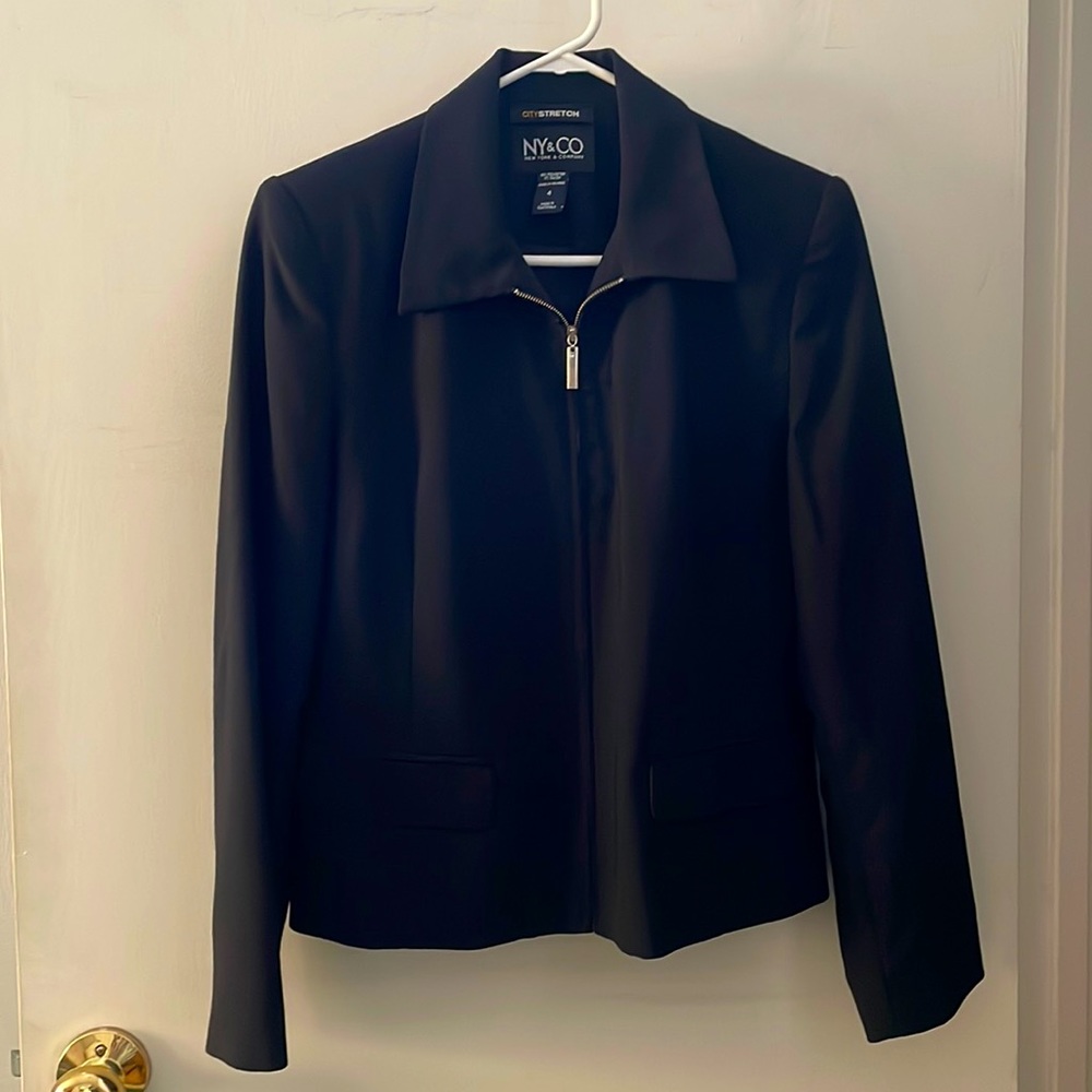 [LAST ACT] NY&CO CITY STRETCH WOMEN ZIP JACKET BLACK SIZE 4